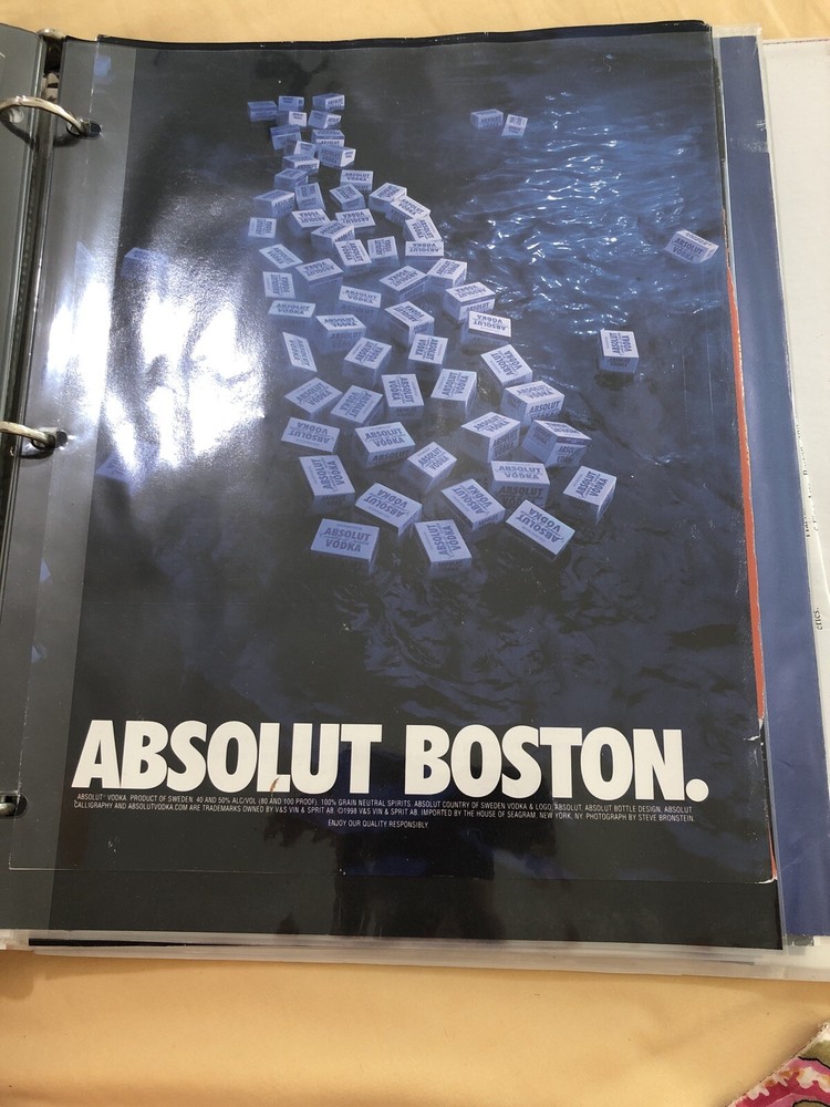 Print Ad Absolut Boston Vodka Vintage Advertisement