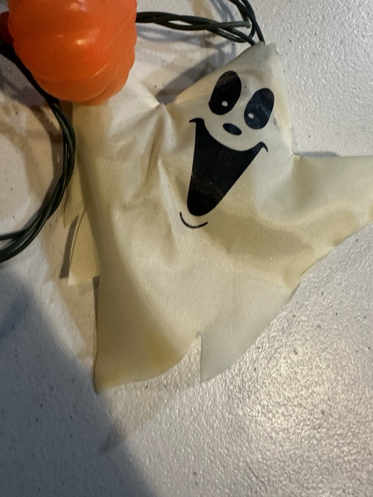 Vintage Halloween string light Ghosts & Pumpkin blow molds Working