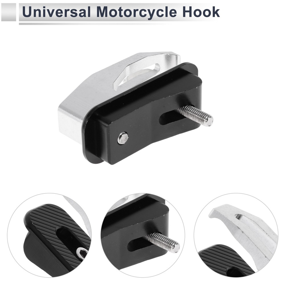 Alluper Alloy Motorcycle Hook for Minio Rectangular With Hole Silver Color