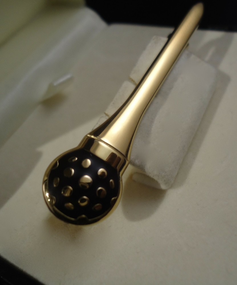 Alfred Dunhill GOLF TEE Tie Bar - Solid Hallmarked Silver/Gold Plated - Cased