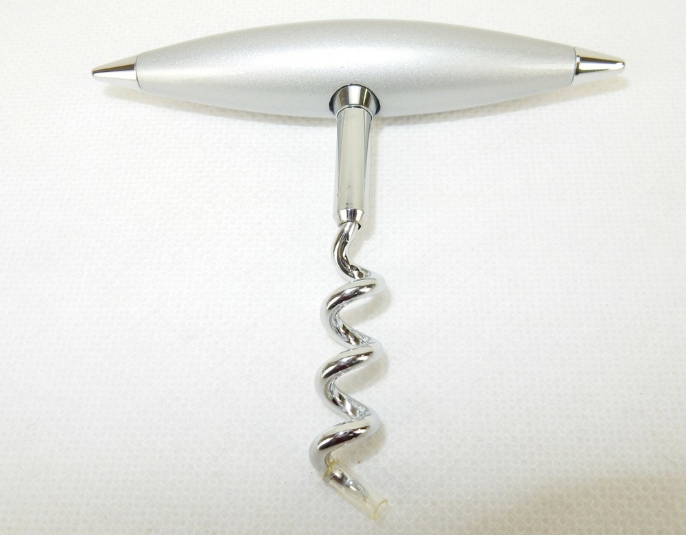 Executive Style Corkscrew, Metal Designer T-Handle, 1.75" Worm, Sweda# WP02