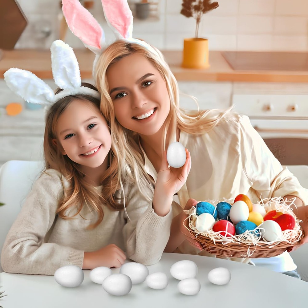 40 Pcs Foam Easter Eggs for Crafts - 6cm & 8cm Blank - Paintable Polystyrene ...