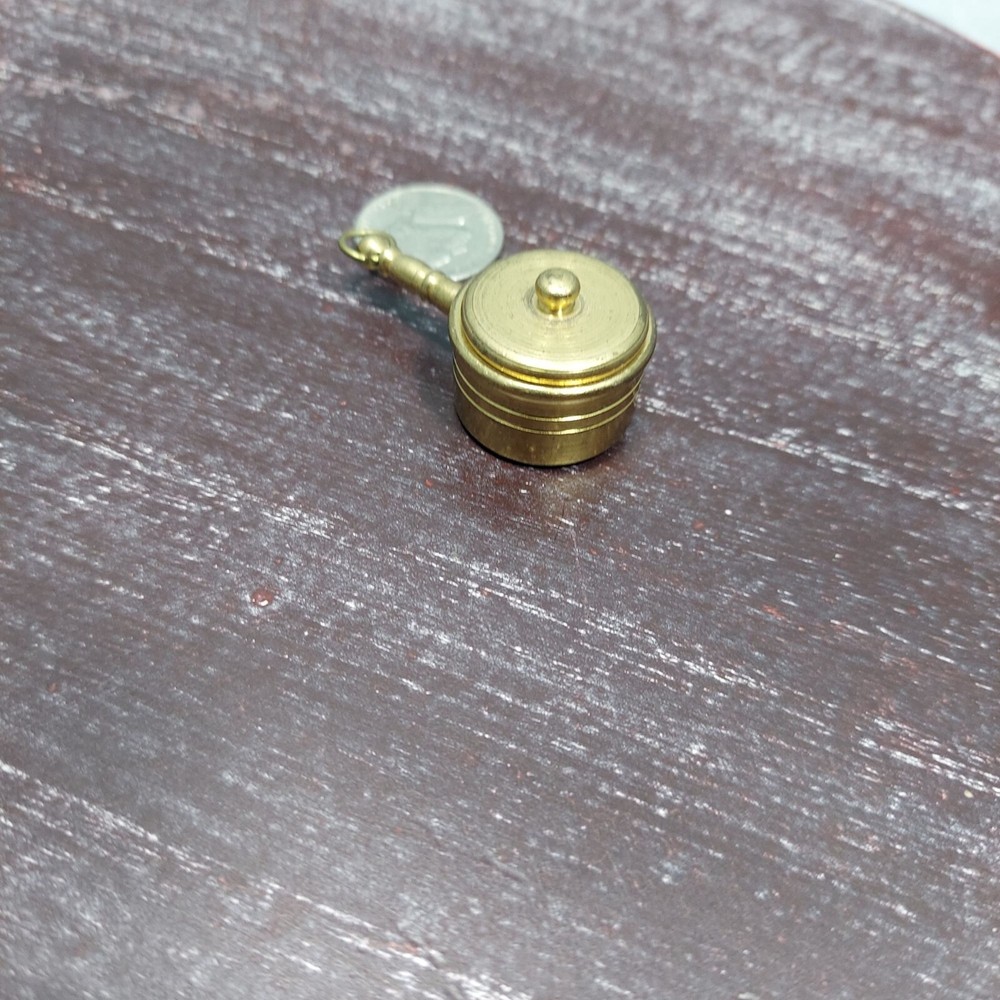 Miniature Solid Brass Pocket Cookware With Lid Made in Holland
