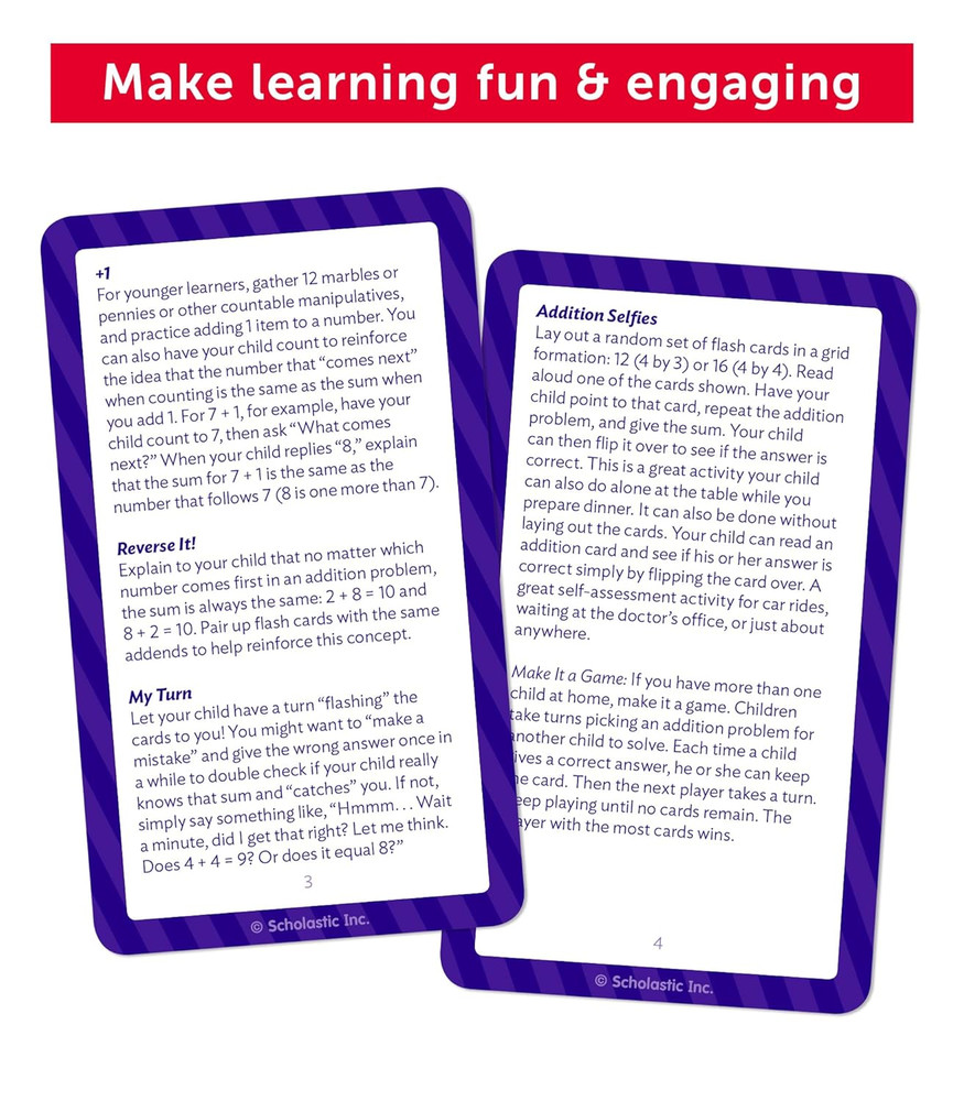 Flash Cards: Addition 0 - 12