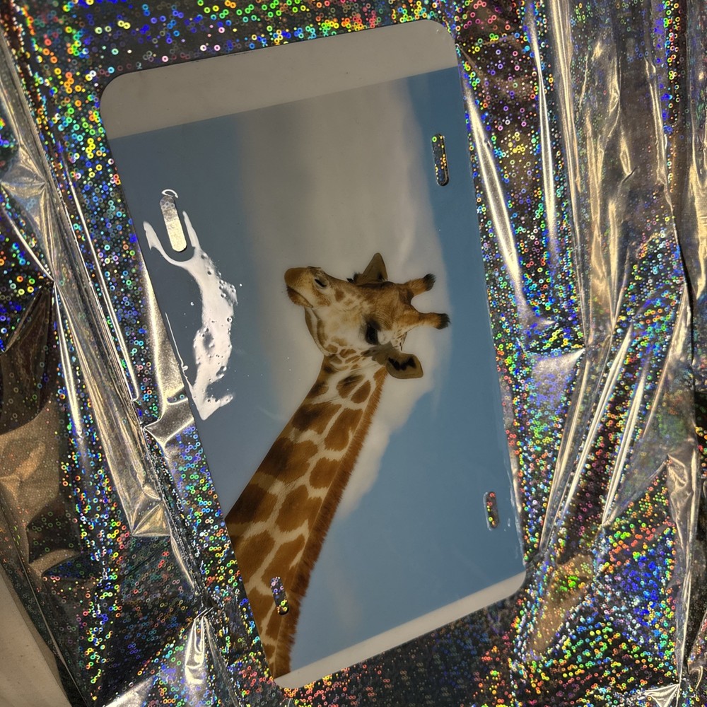 License Plate Handcrafted Giraffe