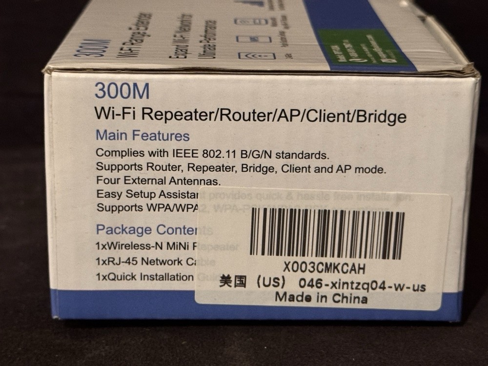 Paleoer 300M WiFi Range Extender - Model: RPT-004