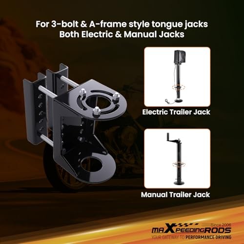 Trailer Tongue Jack Stand Bracket Relocation Kit for 3-Bolt A-Frame Style