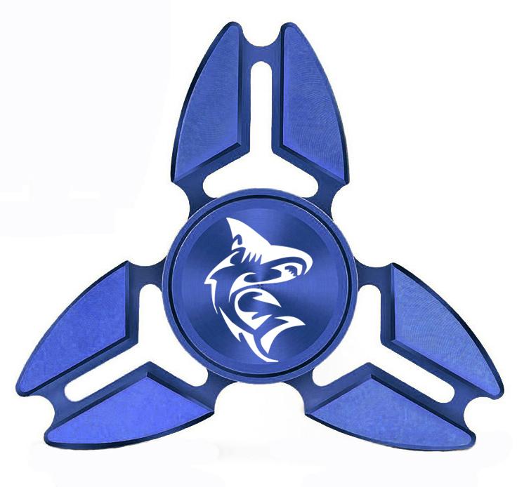 Fidget Spinner Tri-Spinner Aluminum Metal Shark
