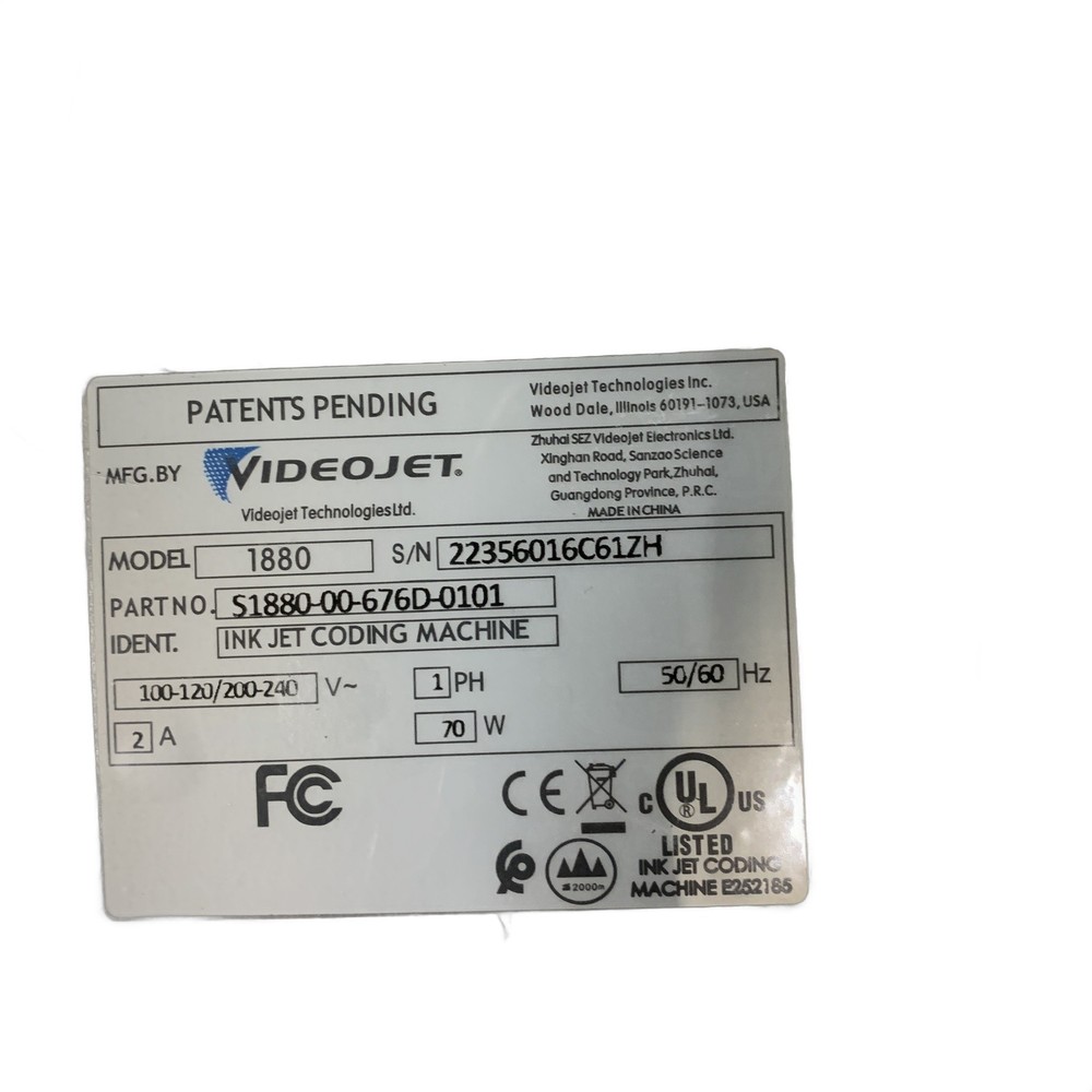 Video Jet 1880 Inkjet Coder