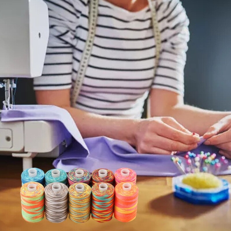 10 Pcs/Box 1000 Yards Sewing Thread Universal Connecting Thread Segment Dye Cord