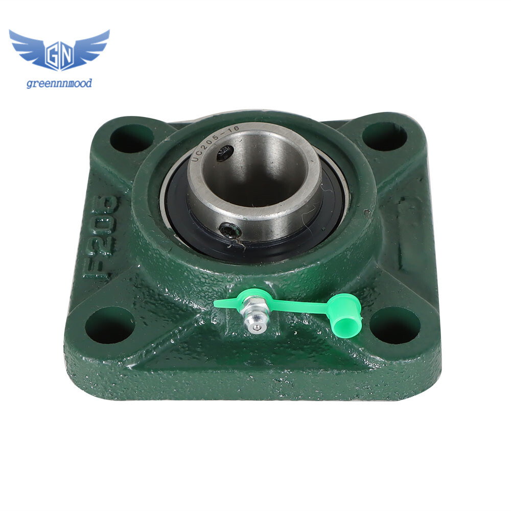 2 Piece UCF205-16 Solid Base Pillow Block Flange Mounted Bearing 1" Bore 4 Bolt