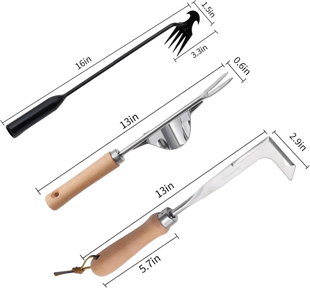 3-Piece Weed Puller Kit, Hand Weeder, Paving Blocks, Crack Weeder
