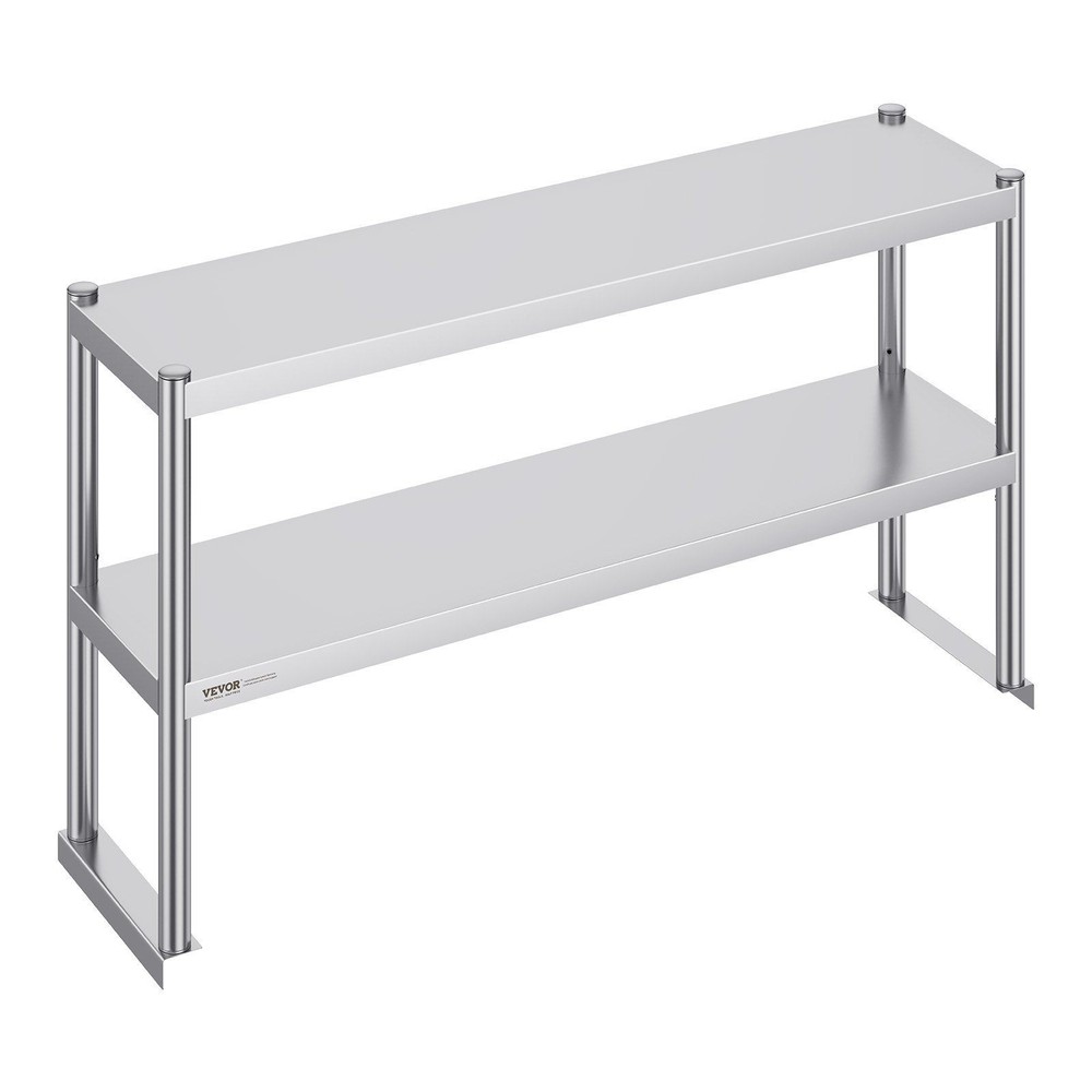 12 x 48" Double Deck Overshelf Prep Work Table Height Adjustable Overshelf