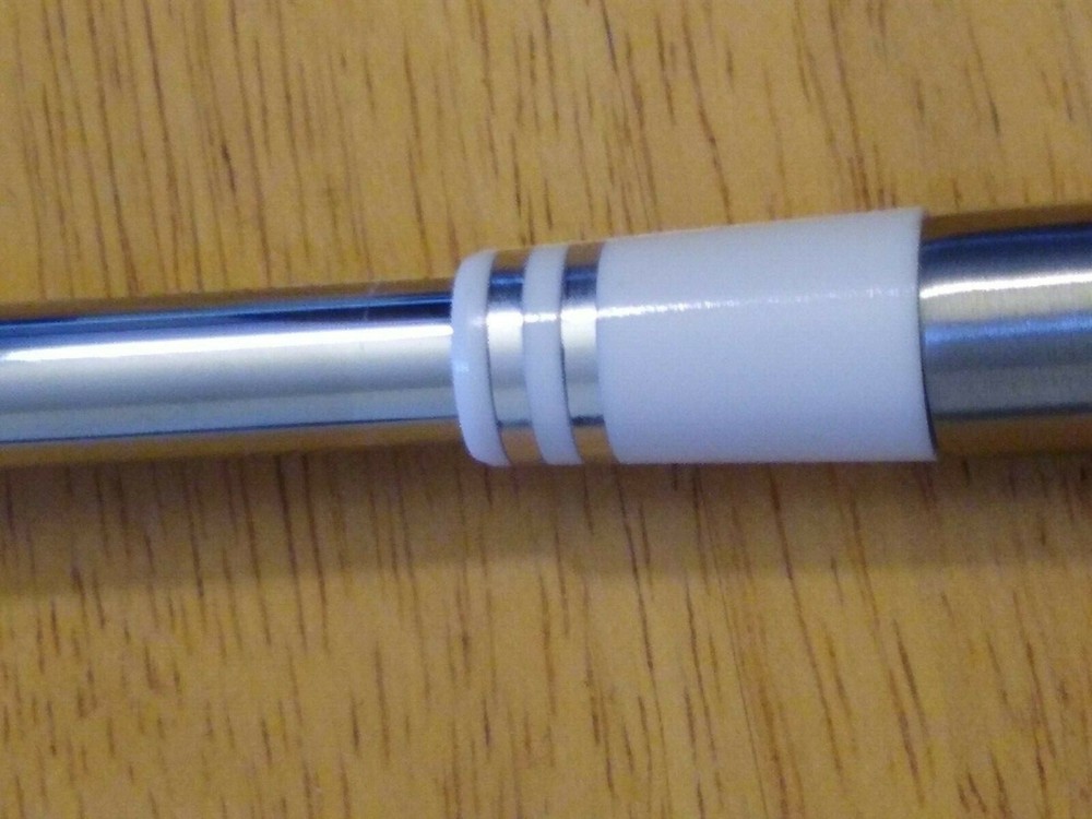 12 Golf 1" White Ferrules .370" for Parallel Tip Iron Shaft 2 Silver Rings