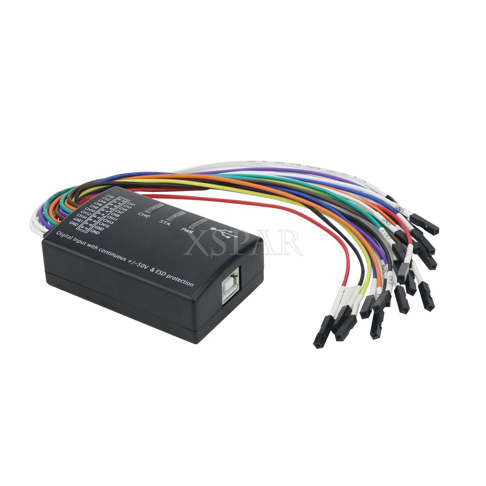 Mini 16 Logic Analyzer USB 100M Max Sample Rate 1.1.34 Support 1.2.10 Software