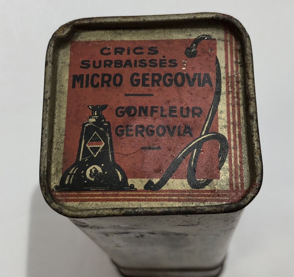Antique Gergovia Compression Tester Tin Container Michelin