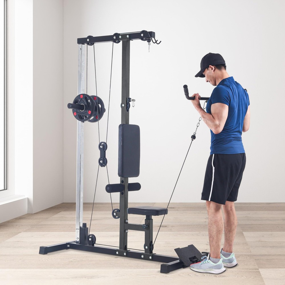 ⭐LAT Pulldown Pulley Machine,Cable Attachment Station W/Adjustable Leg Support