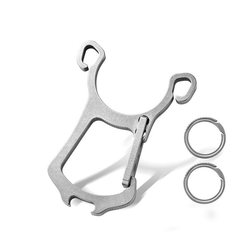 EDC Titanium Alloy Multi Tools Keychain Bottle Opener with Key Ring for Gift