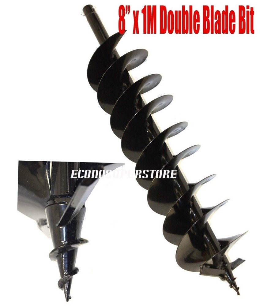 Earth Post Hole Ice Drill Digger Auger Bits Bit 4, 6, 8, 10, 12" @ 32" or 39