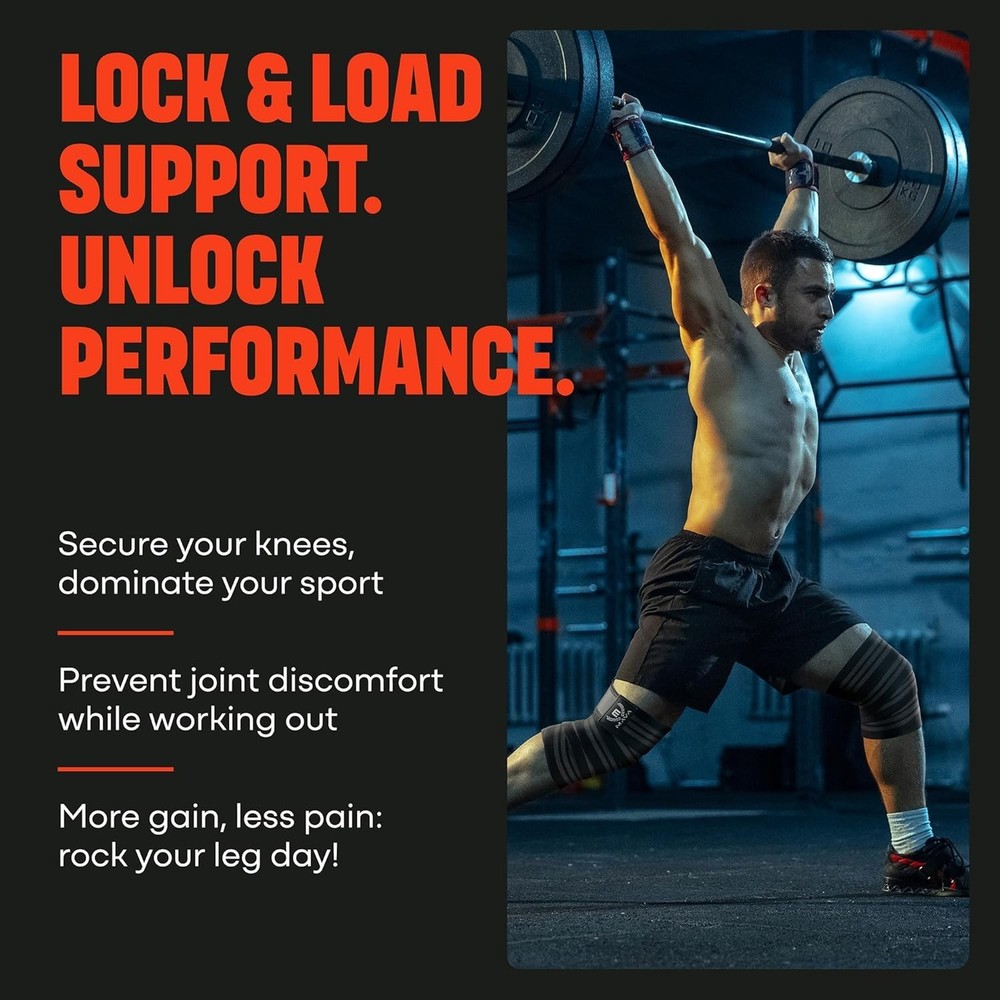 Knee Wraps Pair for Cross Training & Weightlifting