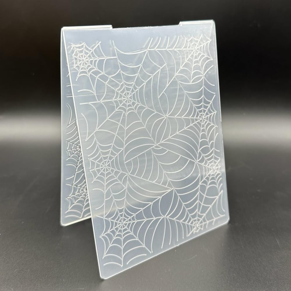 3D Plastic Embossing Folder Template Spider Web Texture A6 Size for Card Making
