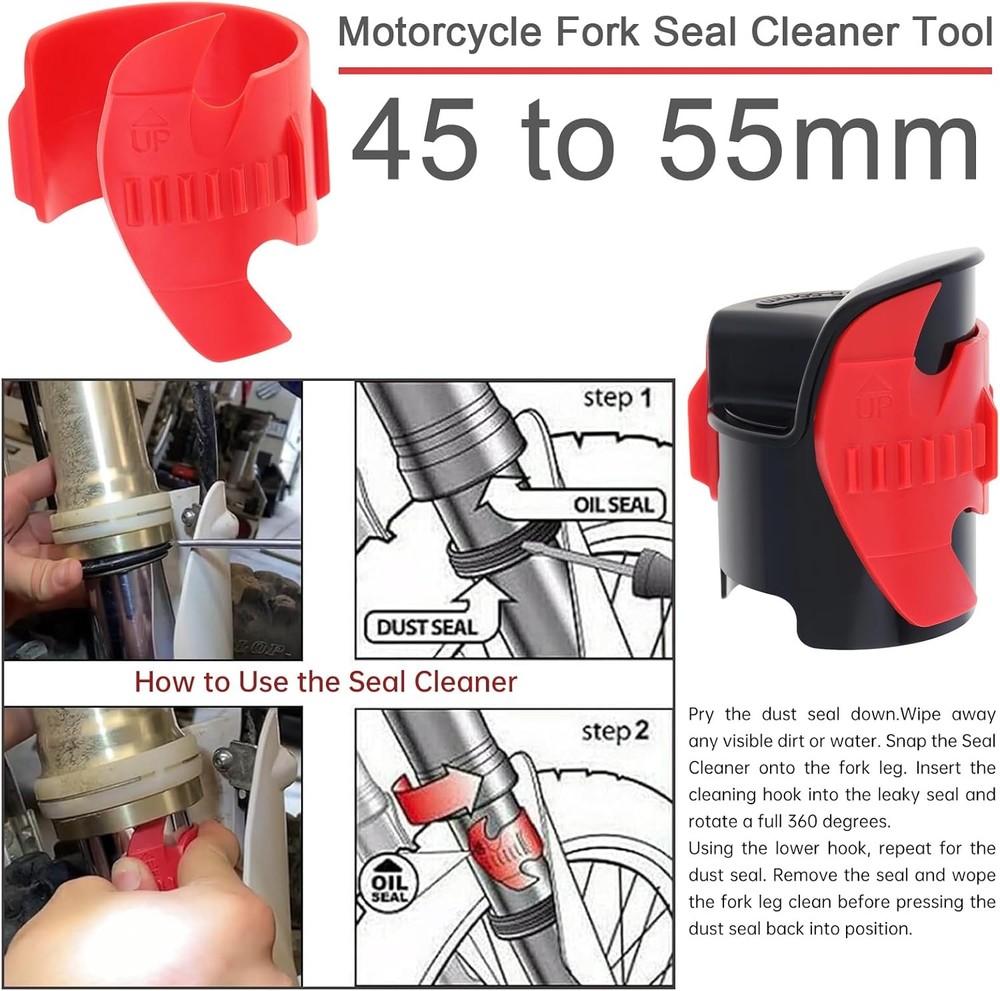Windance Motorcycle Fork Seal Saver Cleaner,Front Fork Seal Clean Tool, Shock Re
