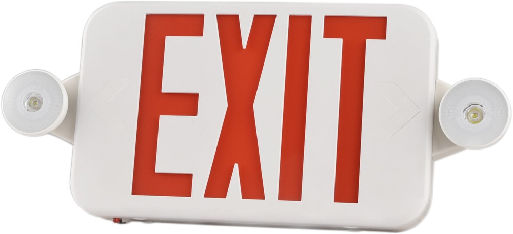 4 Pack LED Exit Sign Emergency Light–Hi Output RED Compact Combo UL 924 Listed