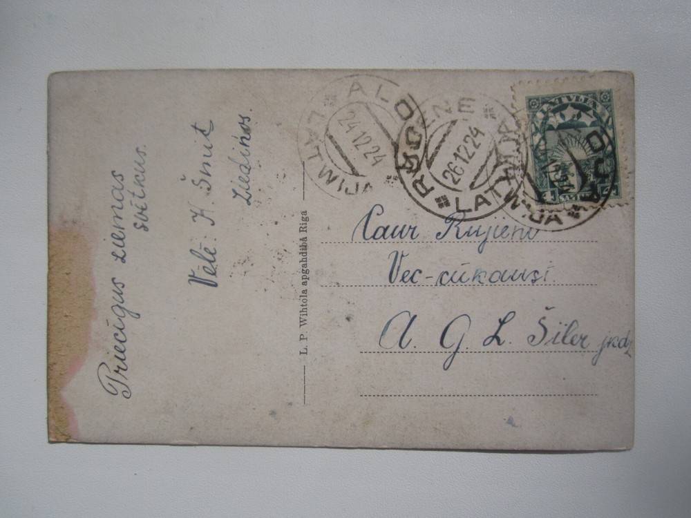 1924 LATVIA ALOJA CANCEL