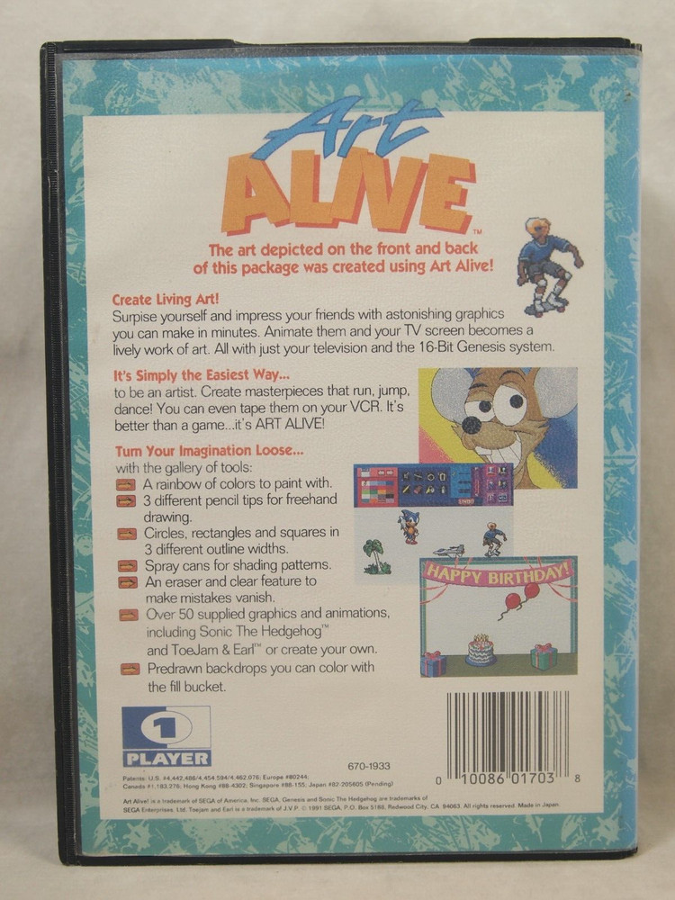 Art Alive Case (SEGA Genesis) Authentic BOX ONLY