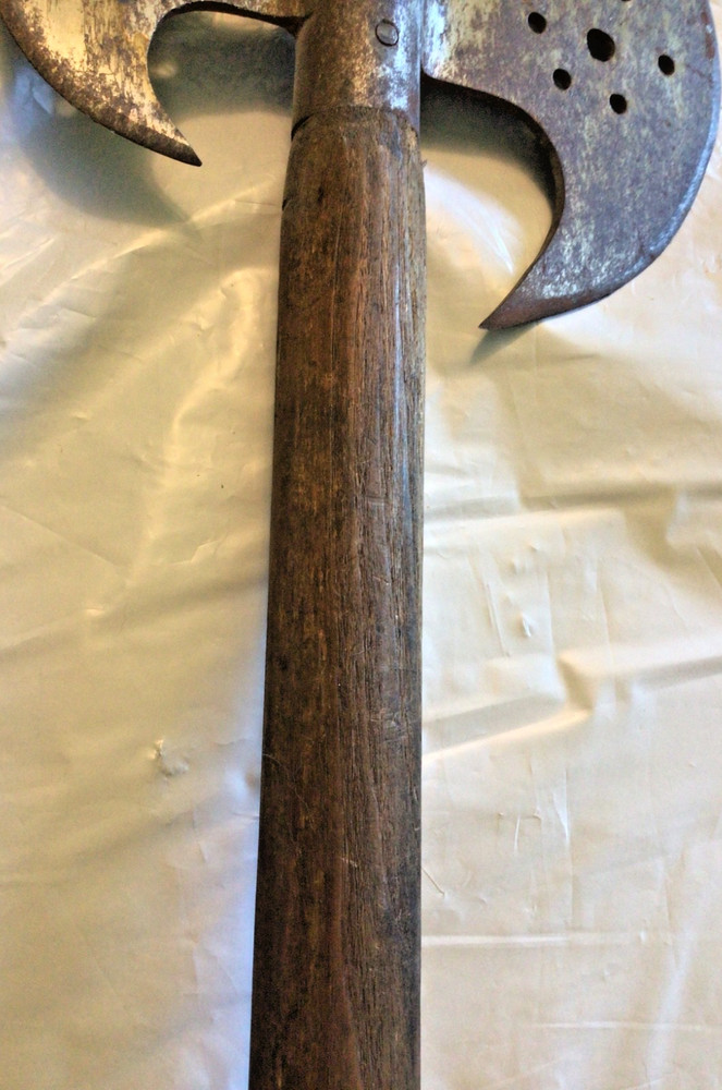 Halberd replica type double blade short handle with spear axe 20th century