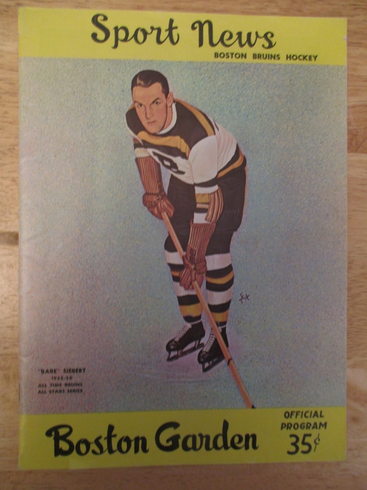 Boston BRUINS 1961 Program vs MONTREAL CANADIENS Babe Siebert Jacques Plante
