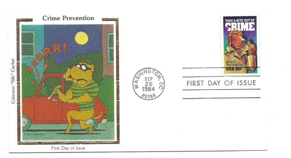 2102 Crime Prevention, Colorano "Silk" Cachet FDC