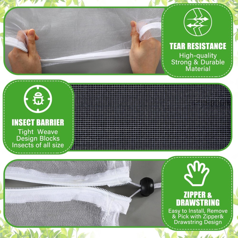 Vincreem 20 x 16.4 ft Large Fruit Tree Netting for 20 x ft, Clear