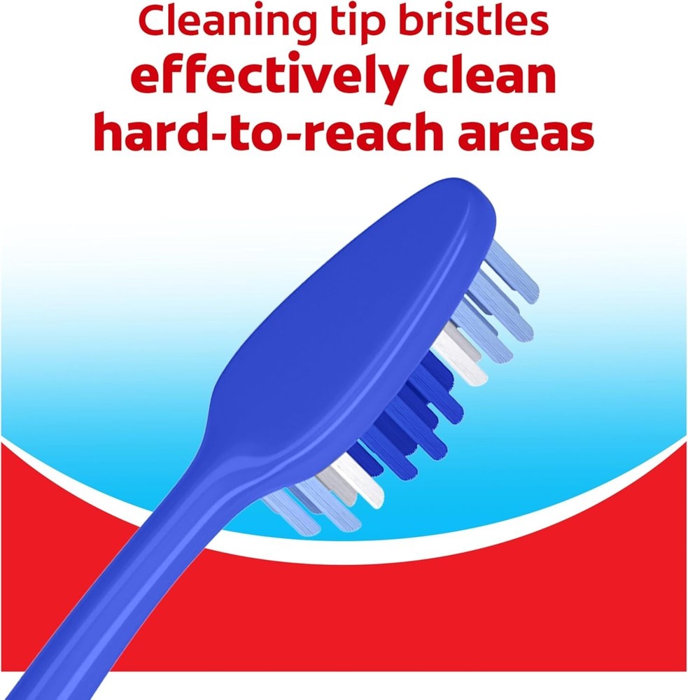 Colgate Extra Clean 6-Pack Medium Toothbrushes with Tongue Scraper – Multi-Color