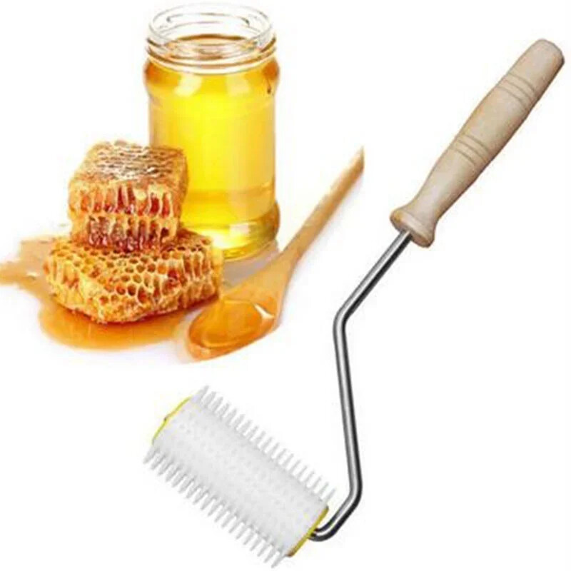 Bee Honey Extracting Uncapping Needle Roller Plastic Beekeeping Comb Tools Kit