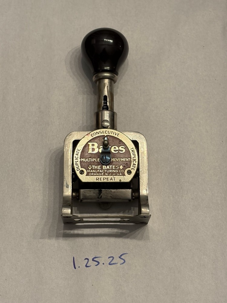 Bates Numbering Machine 6 Wheel Style E Working Serial 421747 Vintage