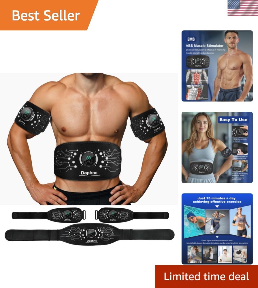 Adjustable EMS Abdominal Toning Belt for Men & Women - Quick Workout Solution