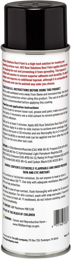 Rust Spray Paint, 14oz, Durable Matte Black Finish, Safe 14 oz,