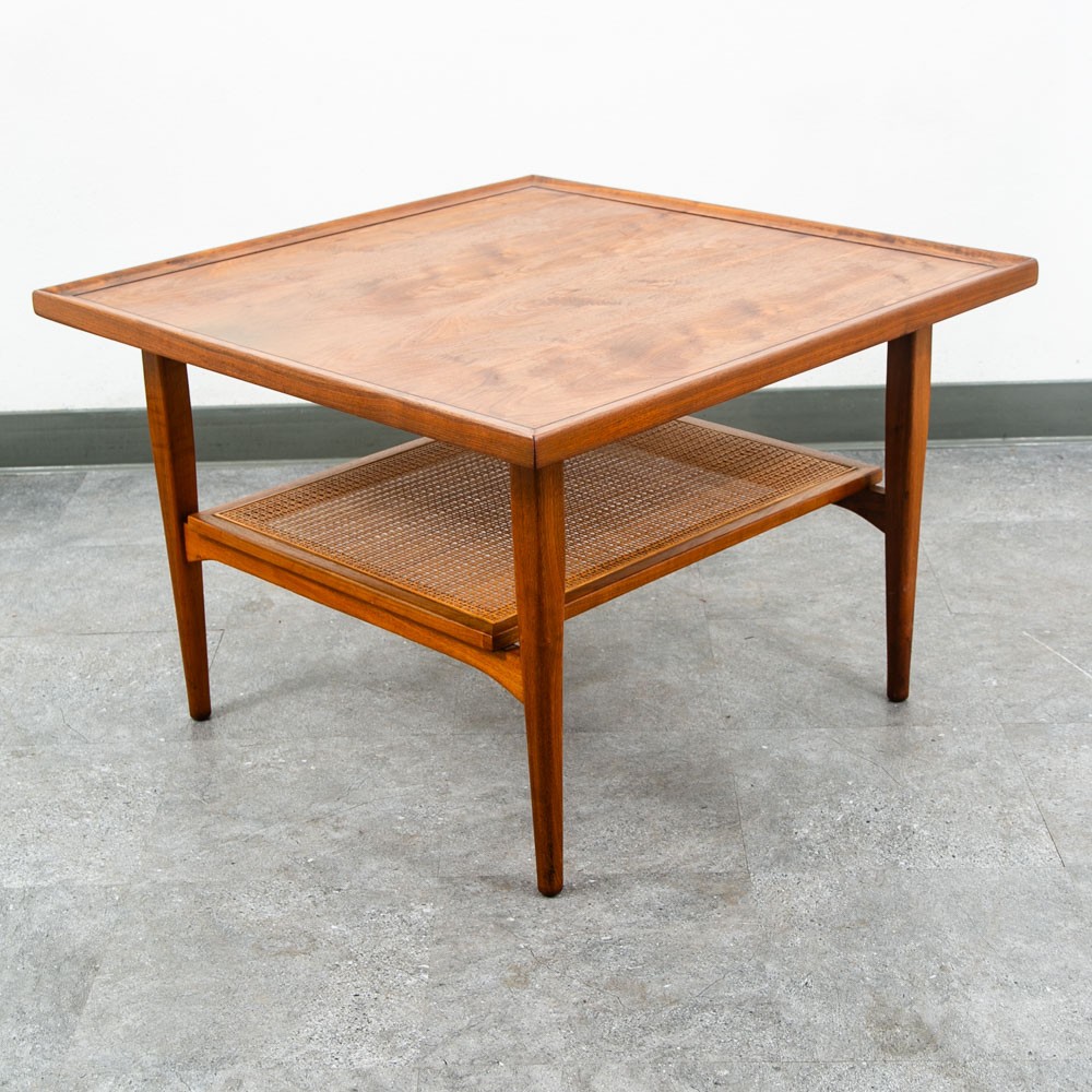 Mid Century Modern End Table Side Square Drexel Kipp Stewart Walnut Corner Mcm