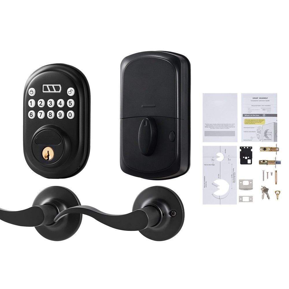 Keyless Entry Door Lock with Handle Electronic Door Lock Password and Key