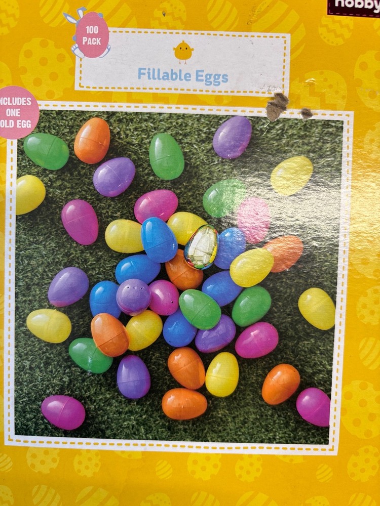 2 X HOBBYCRAFT 100 PACK REFILLABLE EGGS(INCLUDE 1 GOLD EGG) EASTER EGG HUNT