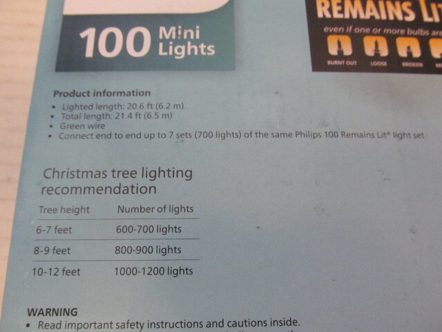 Philips 100 Red Mini Lights with Green Wire
