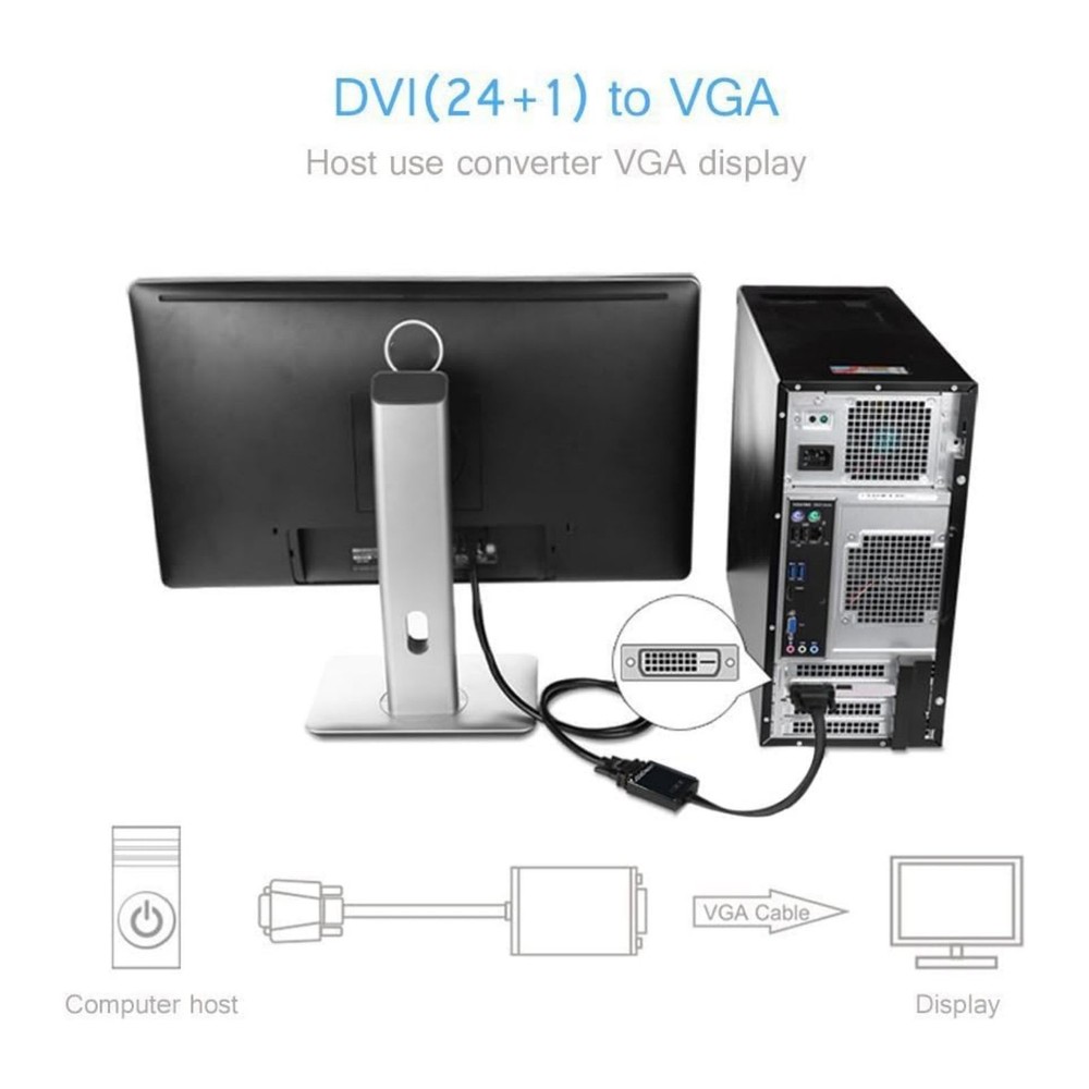 High Performance DVI to VGA Cable Adapter For DVI-D Enabled Desktops&Laptops