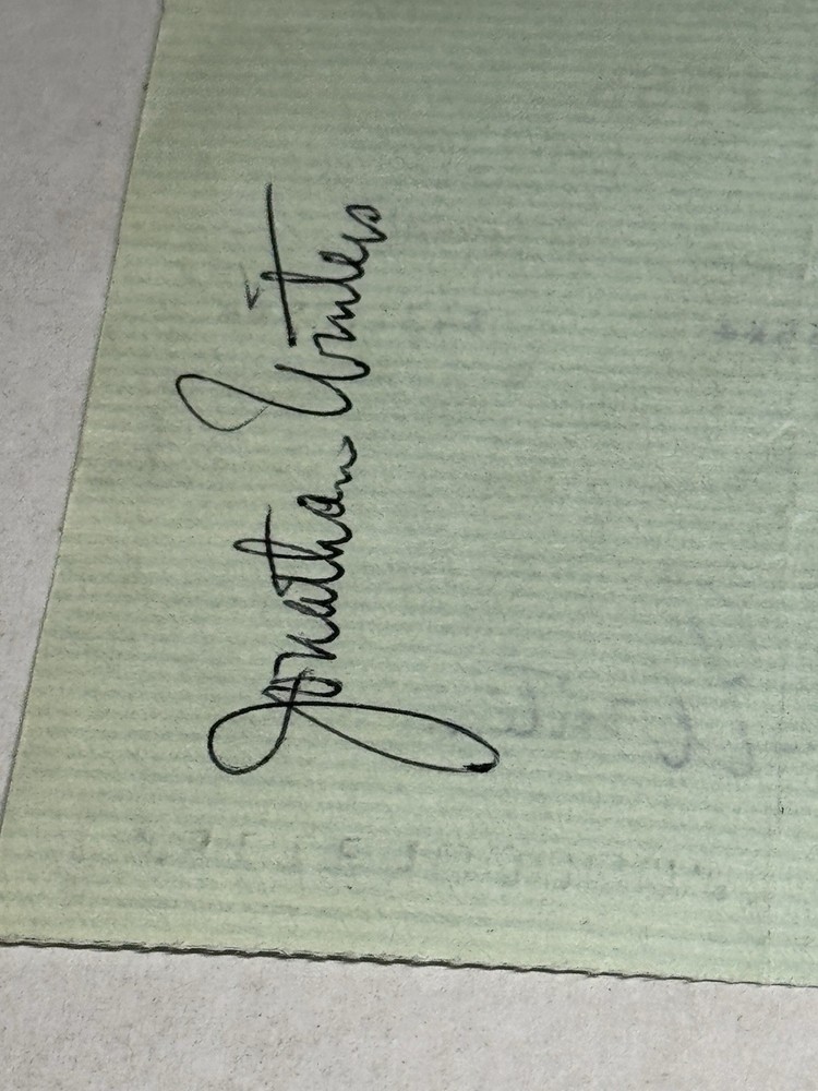1977 Jonathon Winters Signed Bank Check Front And Back JSA CG22947