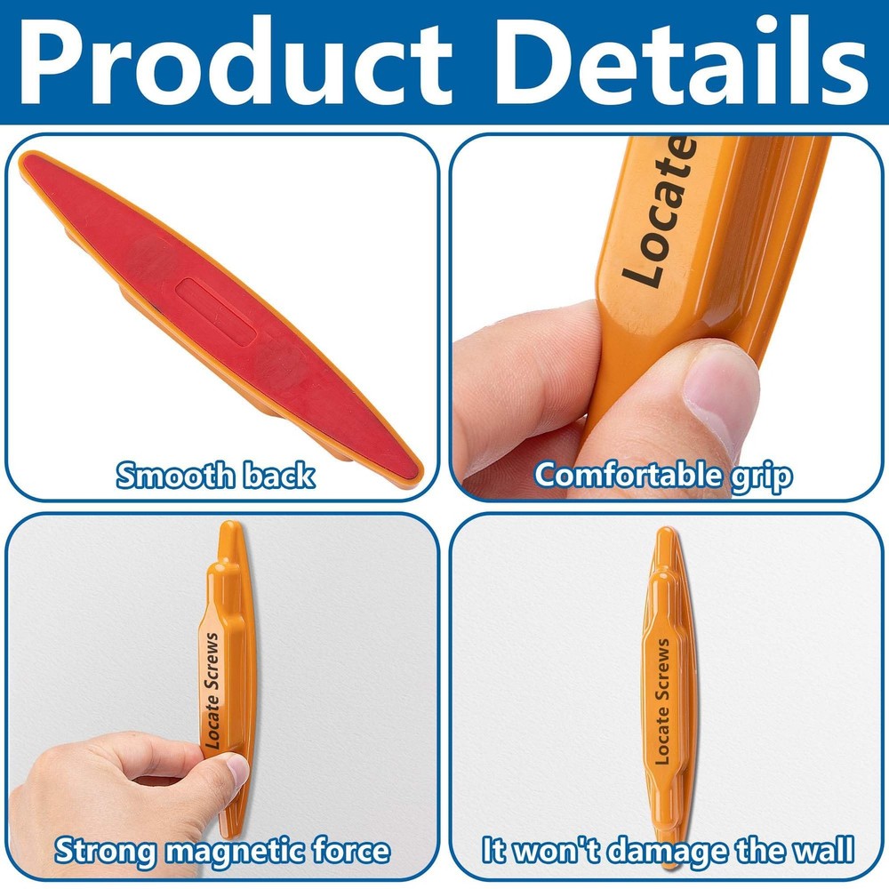 moonoom 2 Pcs Stud Finder Magnet, Powerful Magnetic Stud Detector, Compact Wa...