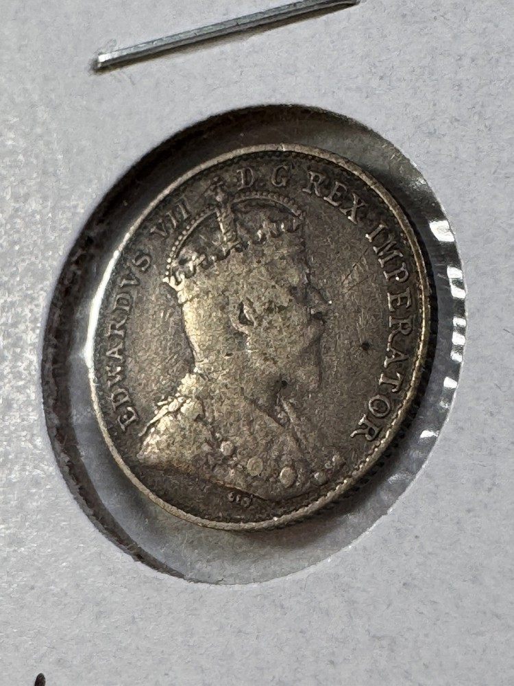 1902 Canada 5 Cents Silver Coin Cleaned