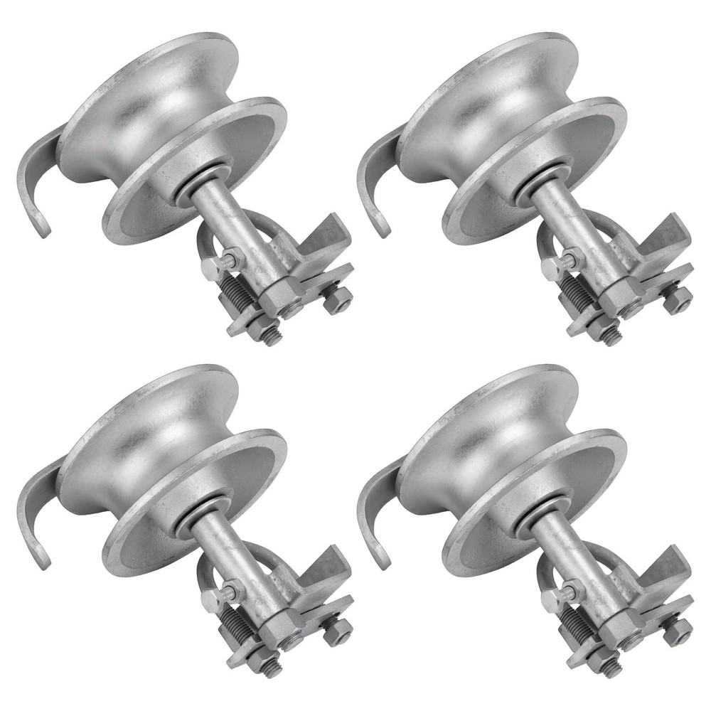 Sliding Gate Rollers, 5" Galvanized Steel Pipe Track Wheels for Chain Link Sl...