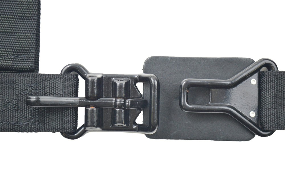 DIRT RACING HARNESS BLACK CHECKERBOARD 3 POINT FLOOR Y MOUNT BELT PULL UP LAP