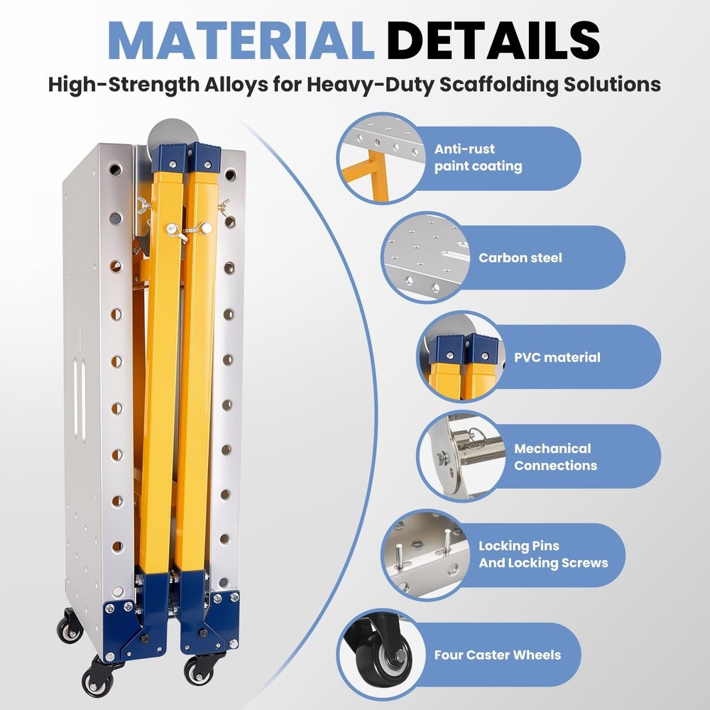 Welding Table 2200lbs Folding Workbench Stand with 5-Level Adjustable Height