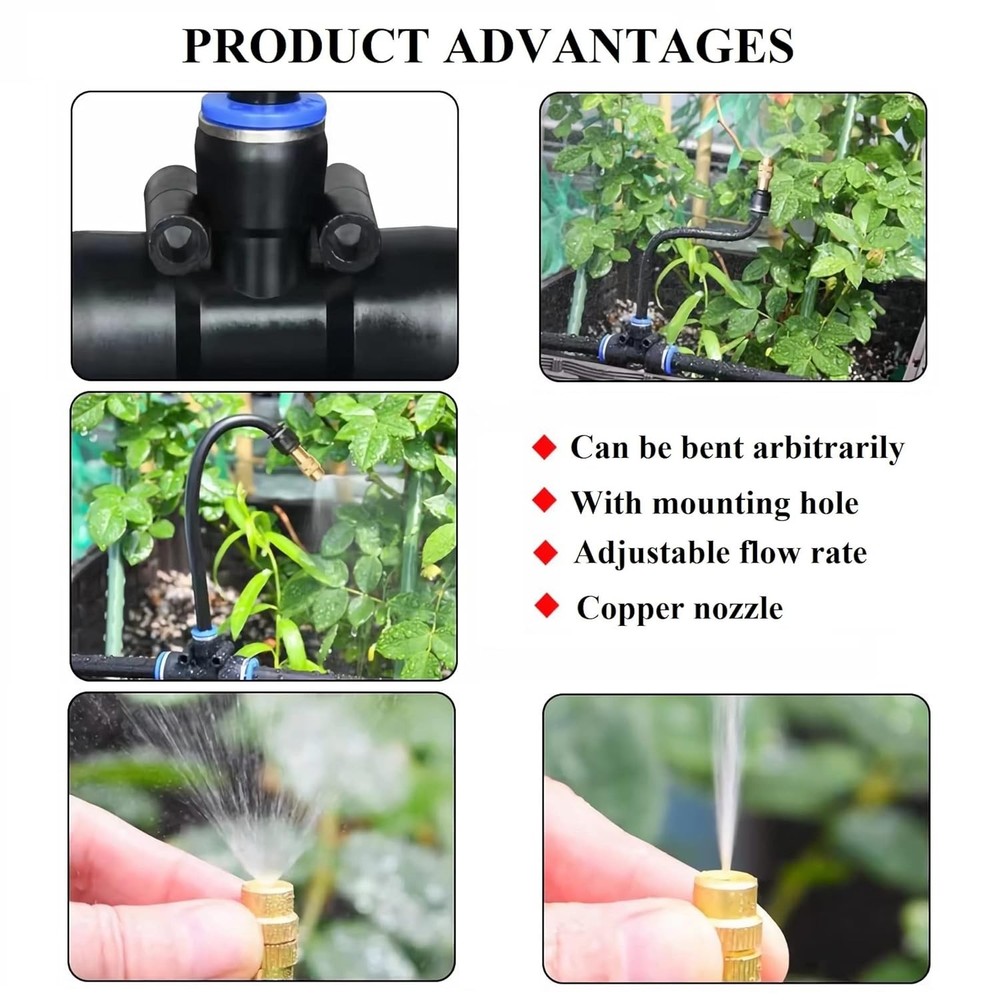 131FT Drip Irrigation Kits with Quick Connector,Automatic Irrigation System with